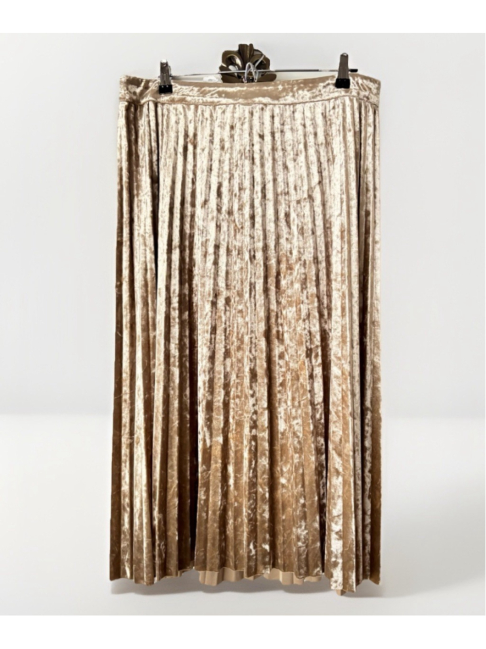 SKIES ARE BLUE Pleated Velvet Midi Skirt Size 1X